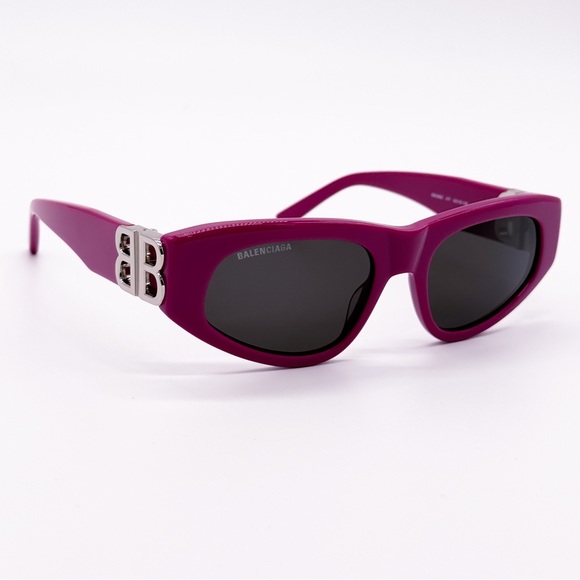 NEW BALENCIAGA BB0095S 017 PINK CAT EYE UNISEX SUNGLASSES - Picture 3 of 11